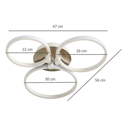 Living room Ceiling lamp, Metal & Acrylic, 56x47x8 Cm