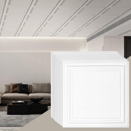Ceiling Tiles, 96-Pack 20x20 In Polystyrene Glue-Up