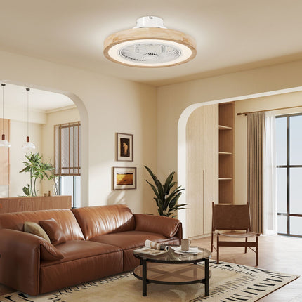 Ceiling fan light with remote control, dimmable LED, RGB 6 speed