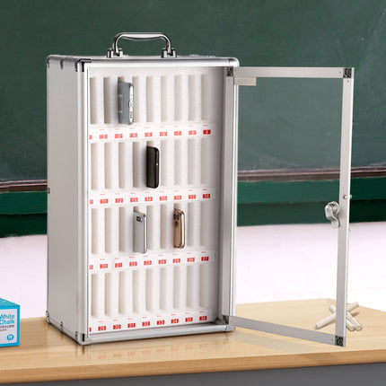 Cell Phone Storage Cabinet, 36 Slots, Key Lock, Wall Mount