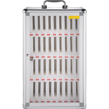Cell Phone Storage Cabinet, 36 Slots, Key Lock, Wall Mount