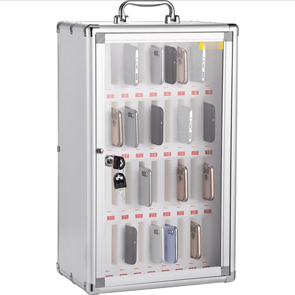 Cell Phone Storage Cabinet, 36 Slots, Key Lock, Wall Mount