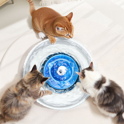 Ceramic Cat Water Fountain 2.1L, Quiet Pump, Filter
