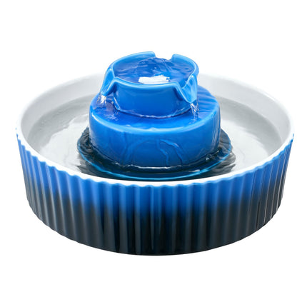 Ceramic Cat Water Fountain 2.1L, Quiet Pump, Filter