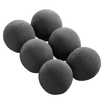 Ceramic Fire Balls, 125mm Black, 6-Pack for Gas Fire Pits