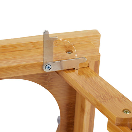 Ceramic bowl stand in bamboo