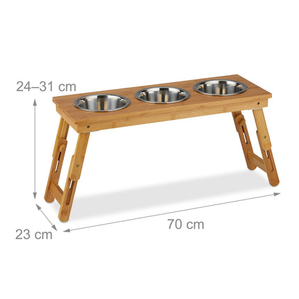 Ceramic bowl stand in bamboo