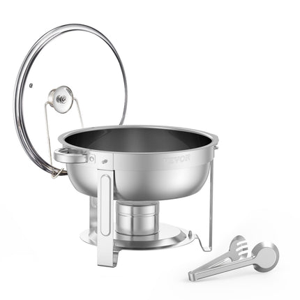 Chafing Dish Set, 2 Pack 5 Qt Stainless Steel Glass Lid