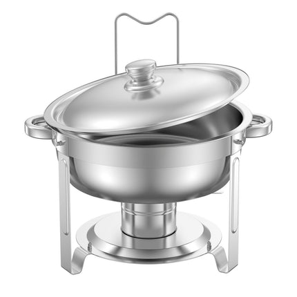 Chafing Dish Set, 4-Pack 5 Qt Stainless Steel, Lids