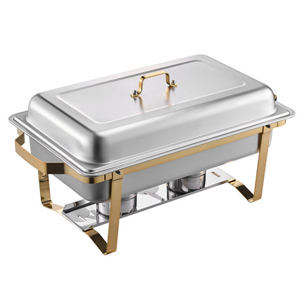 Chafing Dish Set, 4-Pack 8 Qt, Stainless Steel, Gold