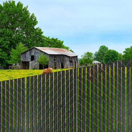 Chain Link Fence Privacy Slats, Bottom-Locking, 6 Ft, Black