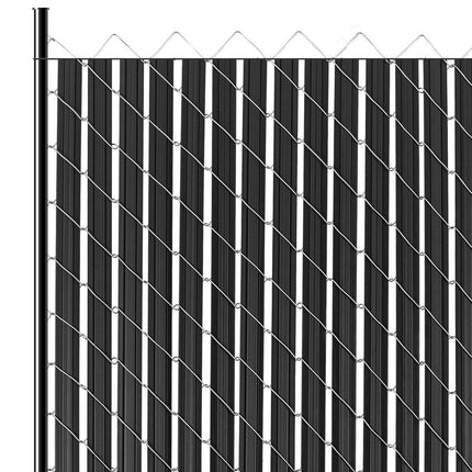Chain Link Fence Privacy Slats, Bottom-Locking, 6 Ft, Black