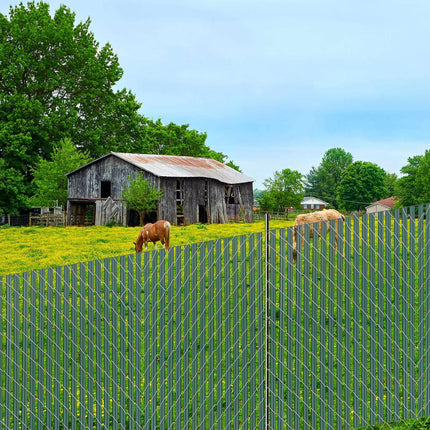 Chain Link Fence Privacy Slats, Bottom-Locking HDPE, Green