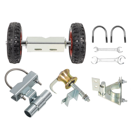 Chain Link Rolling Gate Hardware Kit, 6 In Wheels, Galvanized