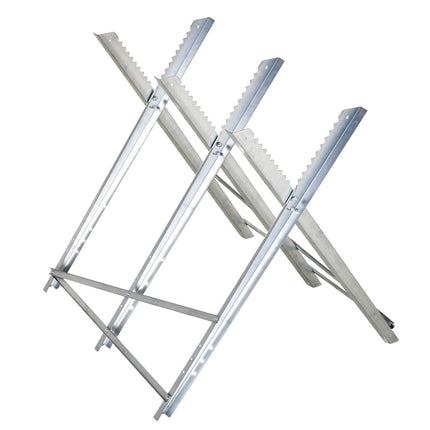 Folding silver metal saw for firewood - 83x83x79 cm