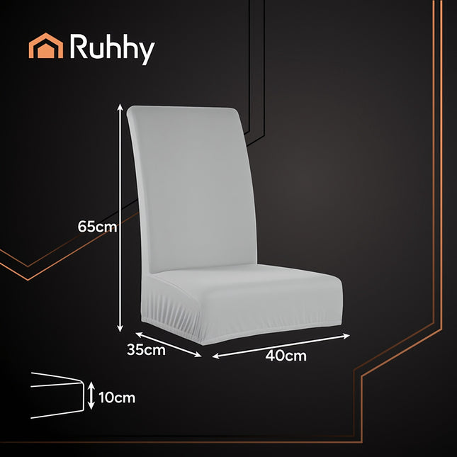 Chair Covers, Light Gray, Set of 6