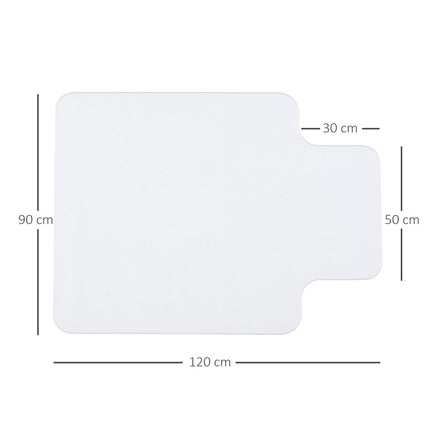 Chair mat for hard floors, 90 x 120 cm, non-slip, transparent floor mats to protect wood and tiles, for office and home