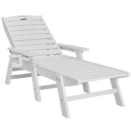 Chaise Lounge Chair, HDPE, 6-Position, Cup Holder, 400 lb