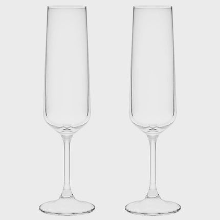 Champagne Glasses, 20.5 cl, Set of 2, Durable Glass