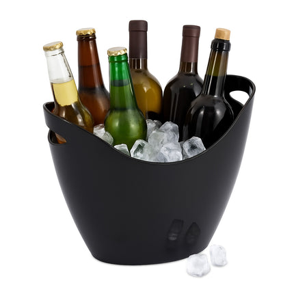 Champagne Ice Bucket, 8L Black, with Handles