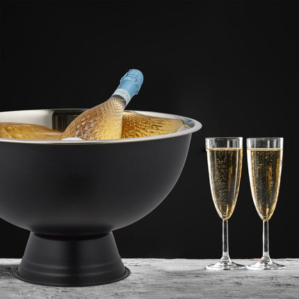 Champagne cooler in stainless steel