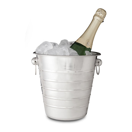 Champagne cooler in stainless steel with handle