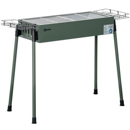 Charcoal Camping Grill – Stainless steel, side baskets