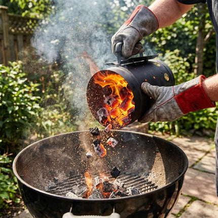 Charcoal Chimney Starter – Insulated Handle, Heat Shield