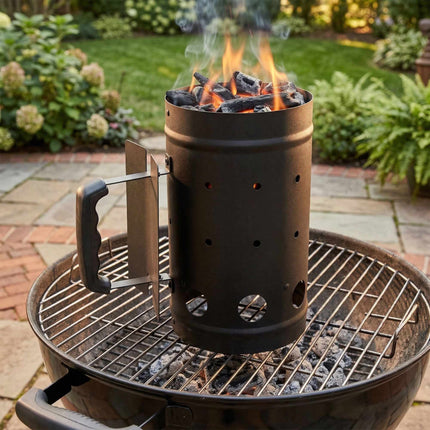 Charcoal Chimney Starter – Insulated Handle, Heat Shield