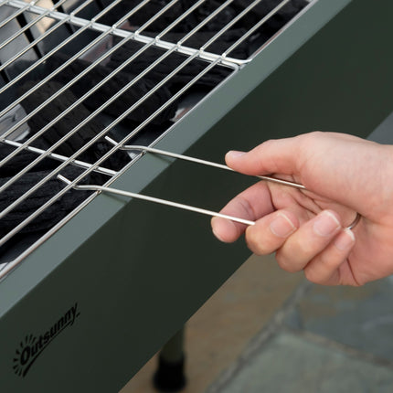Charcoal Camping Grill – Stainless steel, side baskets