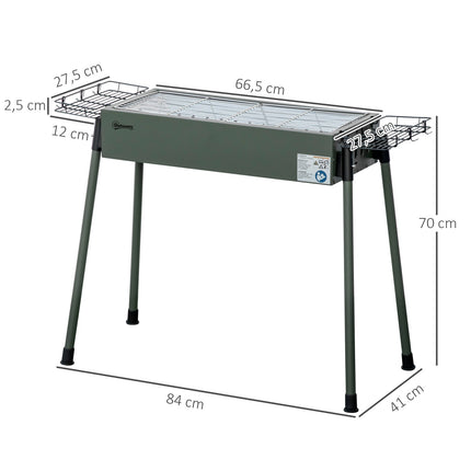 Charcoal Camping Grill – Stainless steel, side baskets