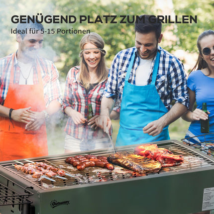 Charcoal Camping Grill – Stainless steel, side baskets