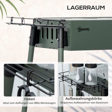 Charcoal Camping Grill – Stainless steel, side baskets