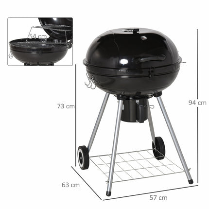 Charcoal grill with ash catcher, 57 cm diameter