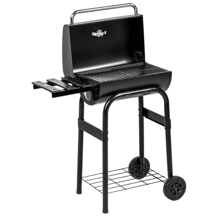 Charcoal grill trolley, stainless steel, cover and wheels