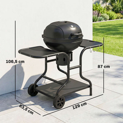Charcoal Kettle Grill, 54 cm, With Side Tables