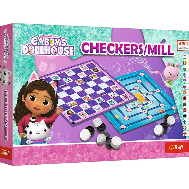 Checkers & Mill Board Game for Gabby's Dollhouse Playtime