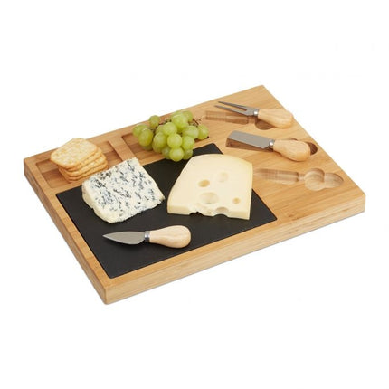Cheese board set with 3 cheese knives
