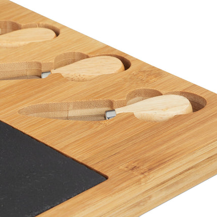 Cheese board set with 3 cheese knives
