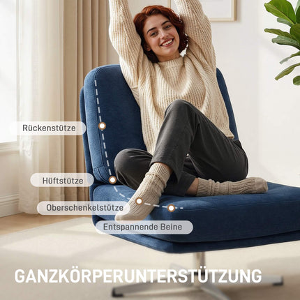 Chenille Lounge Chair, 360 Swivel, 70 cm Seat Width