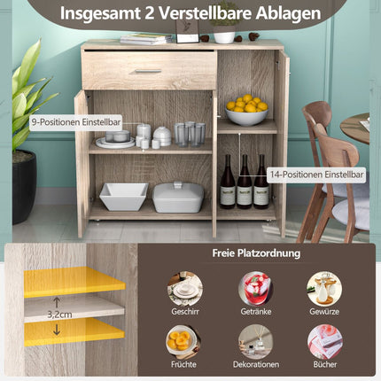Chest Of Drawers With 2 Doors, Drawer, 90 x 29 x 82 cm