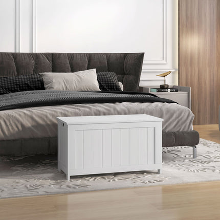 White storage box with lid and handle - 81x40x46 cm