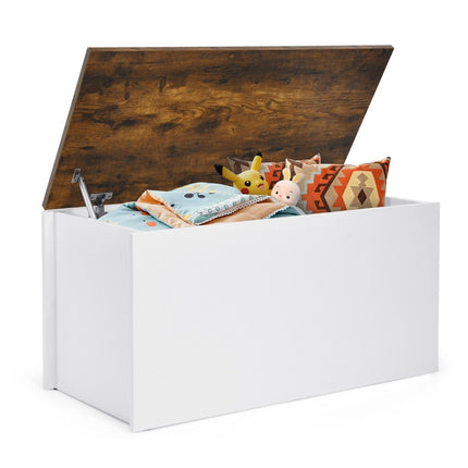Chest bench with storage space, bench with lid and anti-pinch protection, 90 x 45 x 45.5 cm