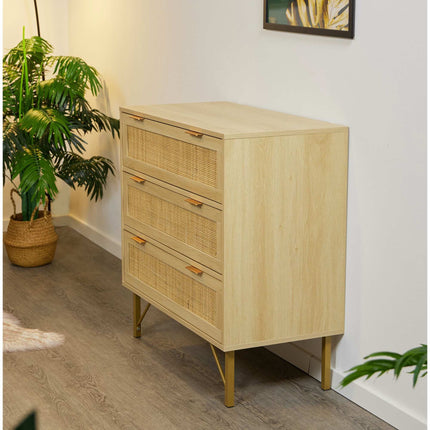 Chest of 3 drawers in wooden look