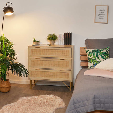 Chest of 3 drawers in wooden look