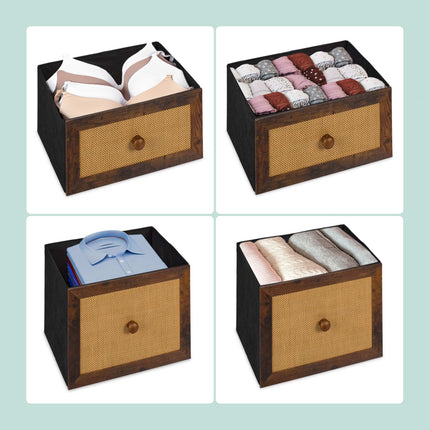 Chest of 5 drawers in rattan look
