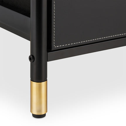 Chest of Drawers, 5 Compartments, Black and Gold
