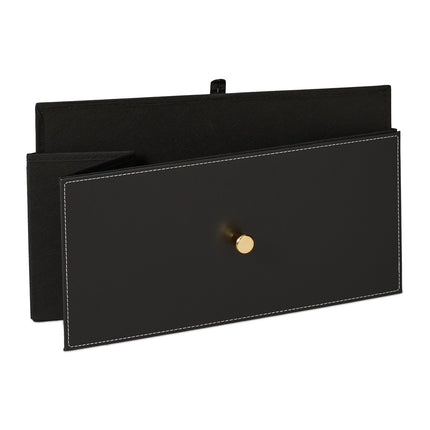 Chest of Drawers, 5 Compartments, Black and Gold