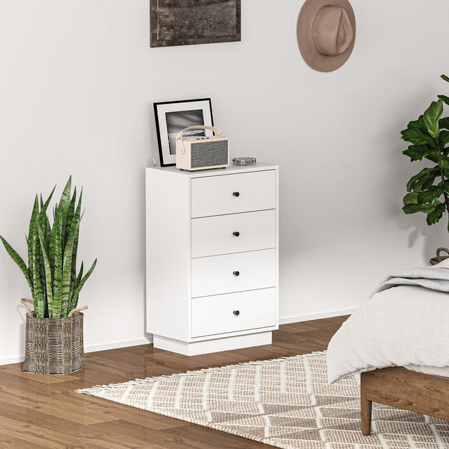 White wooden chest of drawers - Modern storage cabinet