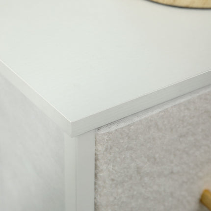 Creamy white fabric chest with 9 drawers - Living room storage
